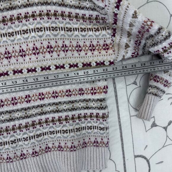 American Eagle Fair Isle Knit Sweater – Neutral Cream Multi – Women’s Large - Picture 7 of 8